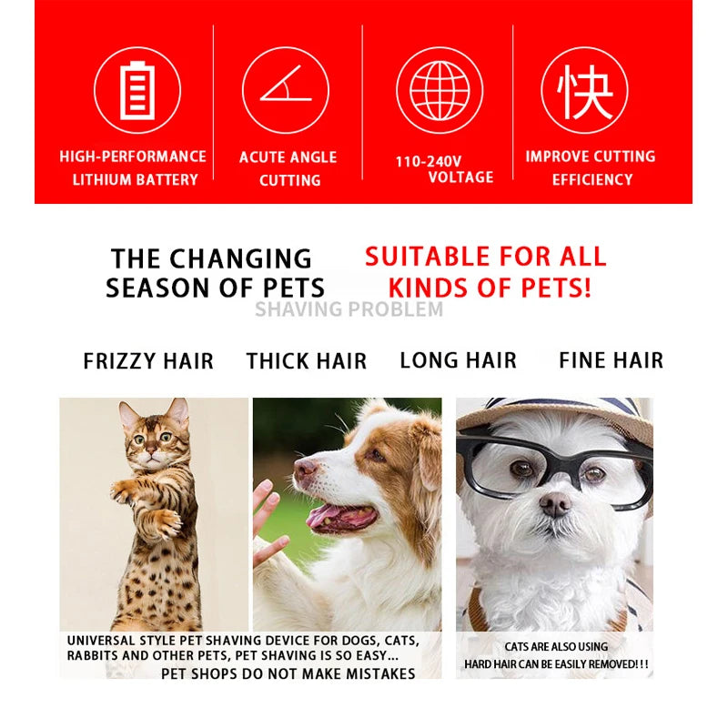 Professional Pet Hair Trimmer – Quiet & Powerful